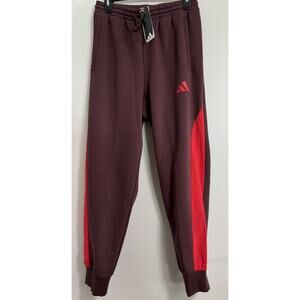 NEW Adidas Essential CB Regular Fit Tapered Black Pant Ruby Joggers Size Small